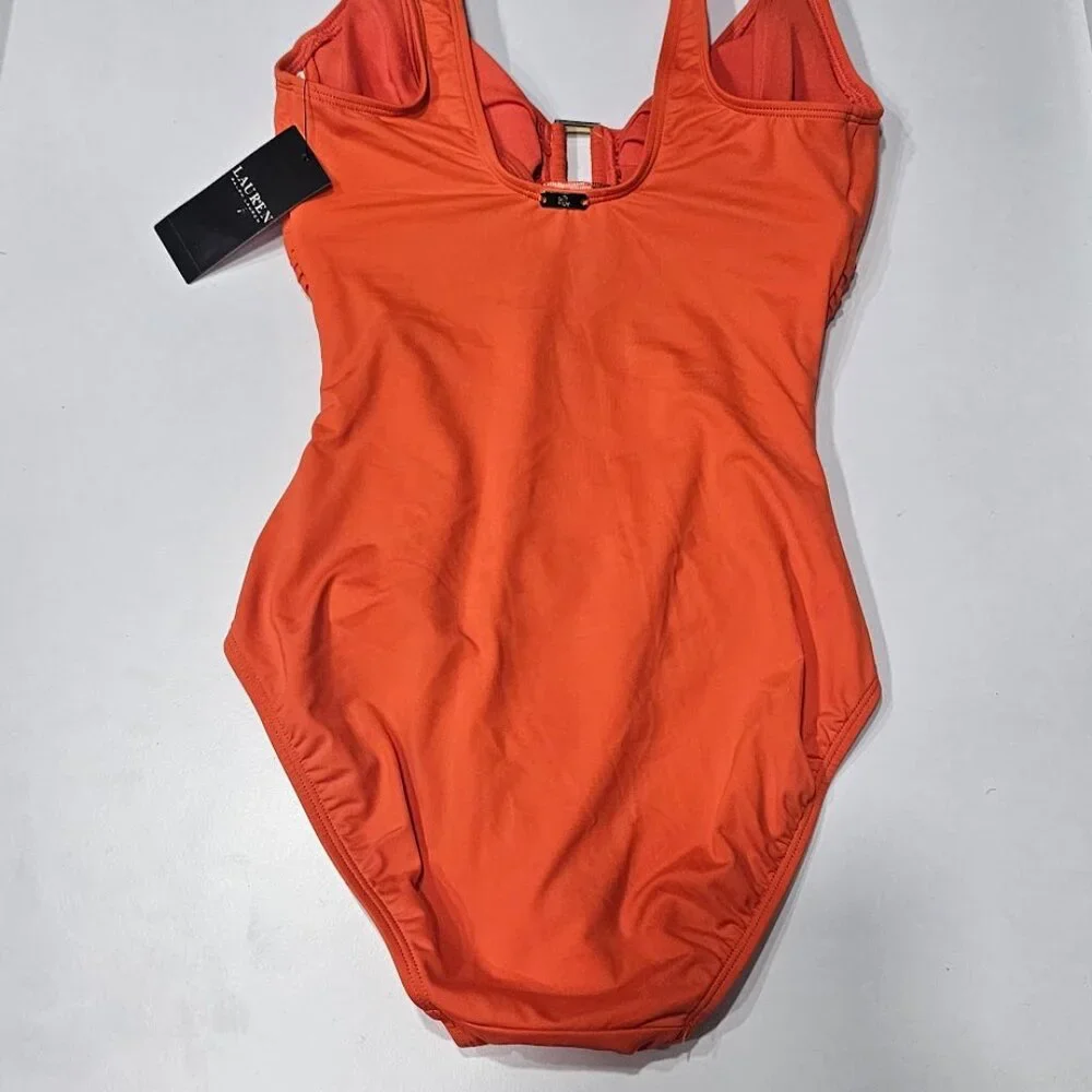 Ralph Lauren Ring Over the Shoulder Tummy Control One Piece Swimsuit - Picture 6 of 9